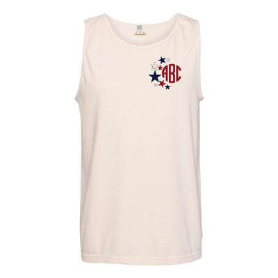 Monogrammed Patriotic Stars Comfort Colors Tank Top - United Monograms