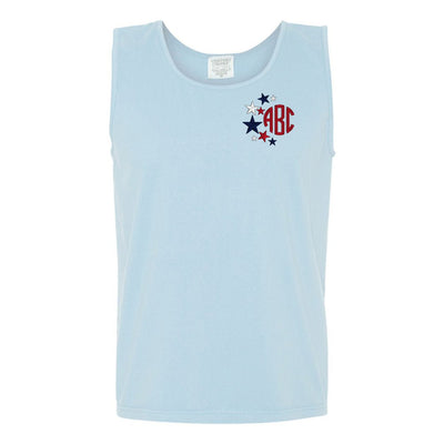 Monogrammed Patriotic Stars Comfort Colors Tank Top - United Monograms