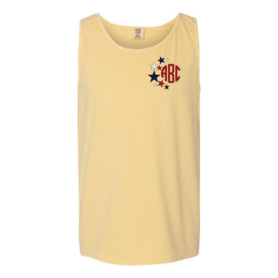 Monogrammed Patriotic Stars Comfort Colors Tank Top - United Monograms
