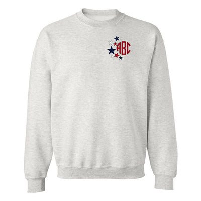Monogrammed Patriotic Stars Crewneck Sweatshirt - United Monograms