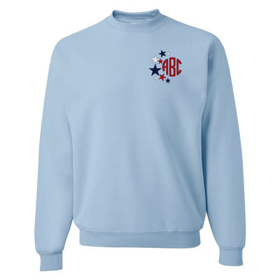 Monogrammed Patriotic Stars Crewneck Sweatshirt - United Monograms