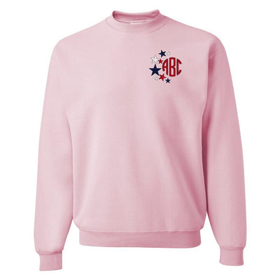 Monogrammed Patriotic Stars Crewneck Sweatshirt - United Monograms