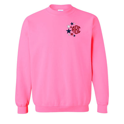 Monogrammed Patriotic Stars Crewneck Sweatshirt - United Monograms