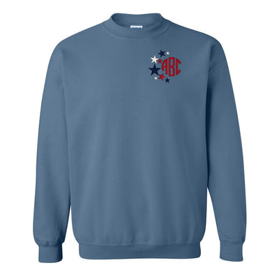 Monogrammed Patriotic Stars Crewneck Sweatshirt - United Monograms