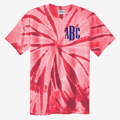 Monogrammed Patriotic Tie Dye T-Shirt - United Monograms