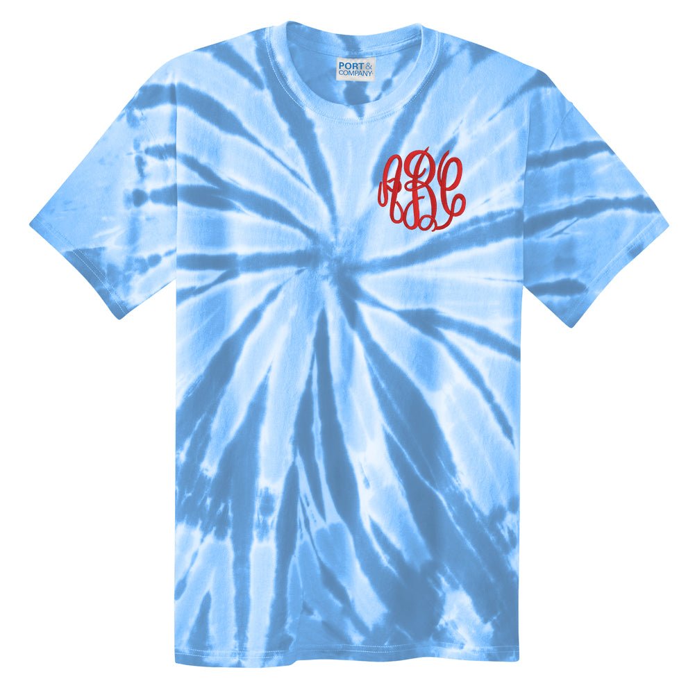 Monogrammed Patriotic Tie Dye T-Shirt - United Monograms