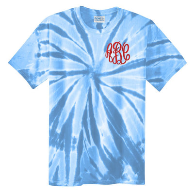 Monogrammed Patriotic Tie Dye T-Shirt - United Monograms