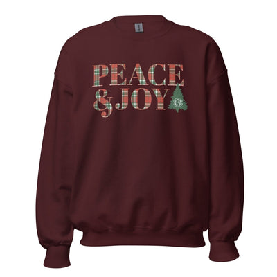 Monogrammed 'Peace & Joy' Crewneck Sweatshirt - United Monograms
