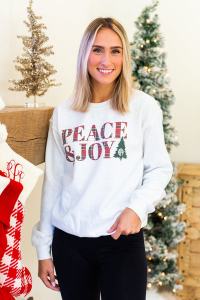 Monogrammed 'Peace & Joy' Crewneck Sweatshirt - United Monograms