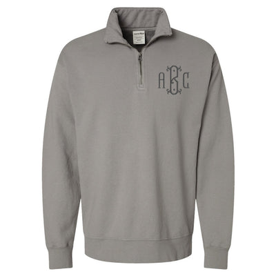 Monogrammed Pigment Dyed Quarter Zip - United Monograms