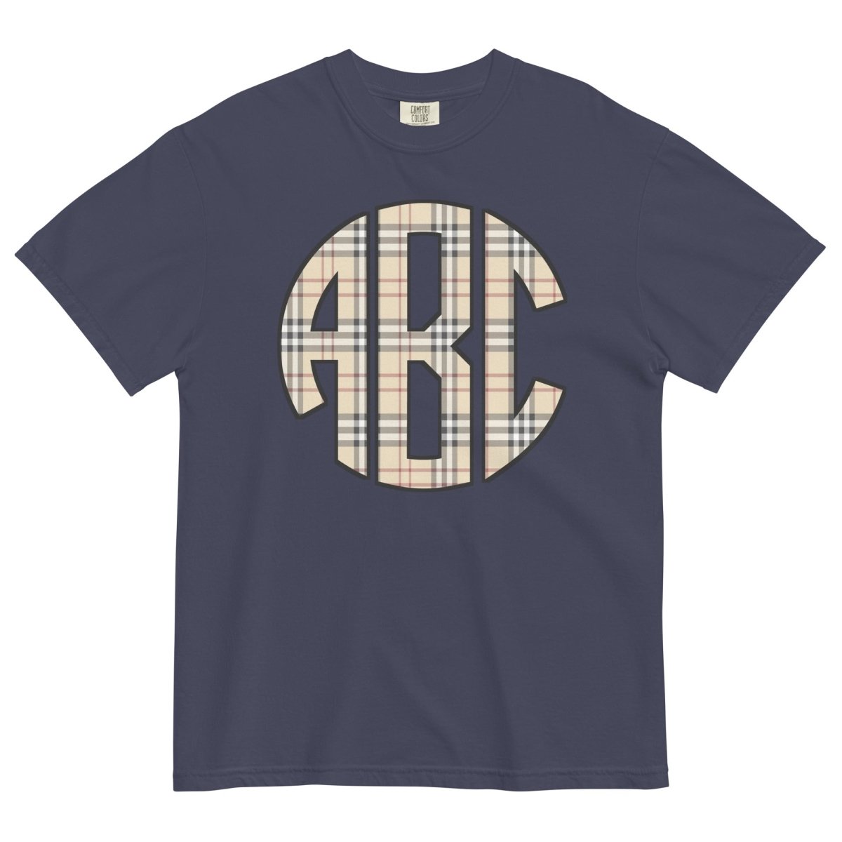 Monogrammed 'Plaid' Big Print T-Shirt - United Monograms
