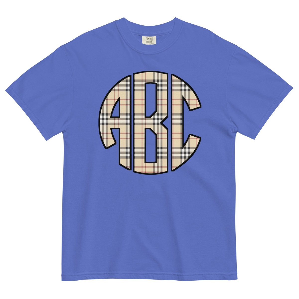 Monogrammed 'Plaid' Big Print T-Shirt - United Monograms
