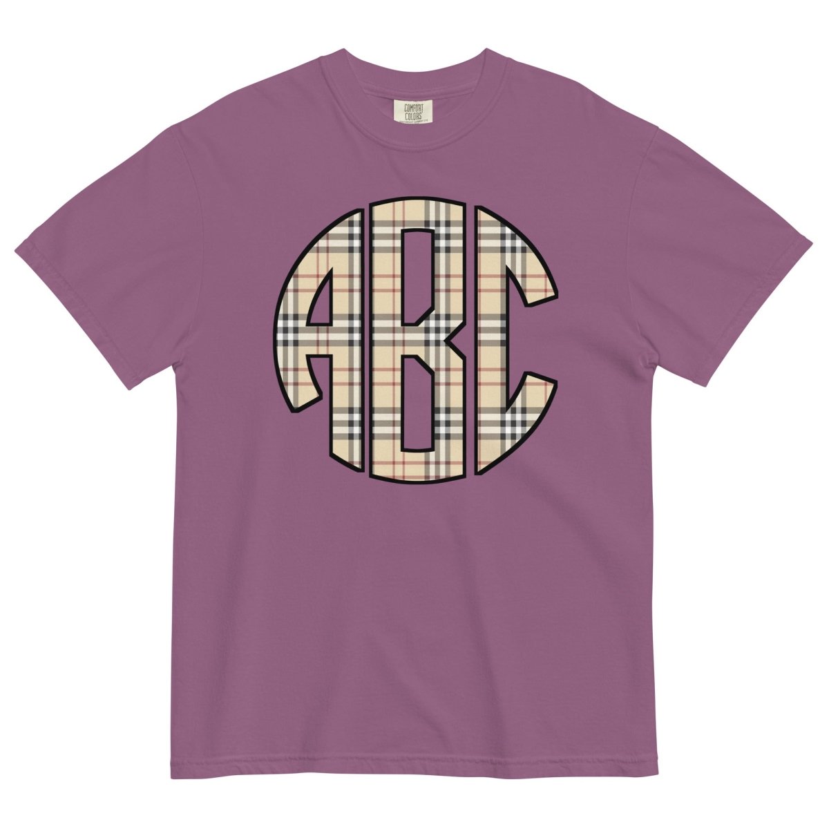 Monogrammed 'Plaid' Big Print T-Shirt - United Monograms