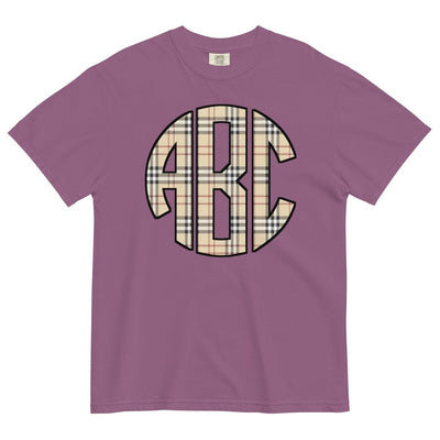 Monogrammed 'Plaid' Big Print T-Shirt - United Monograms