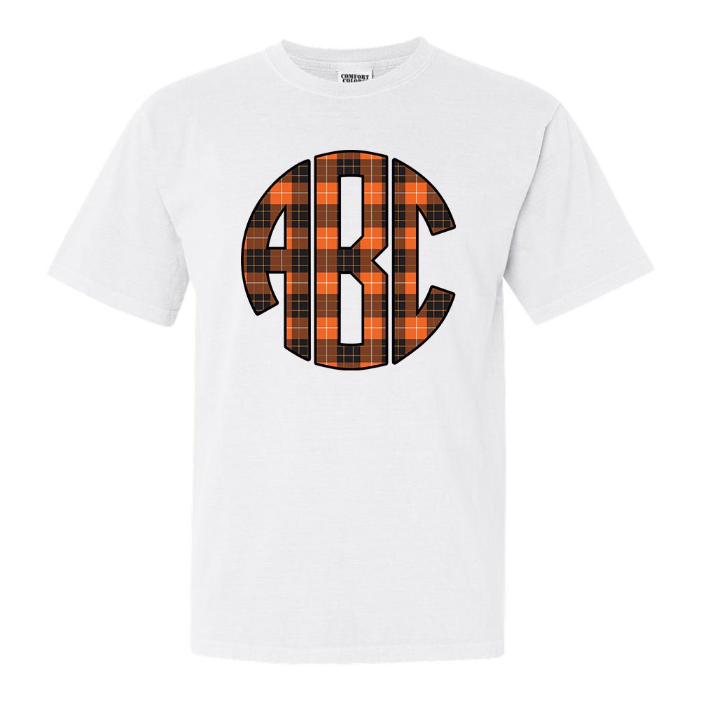 Monogrammed 'Plaid' Big Print T-Shirt - United Monograms