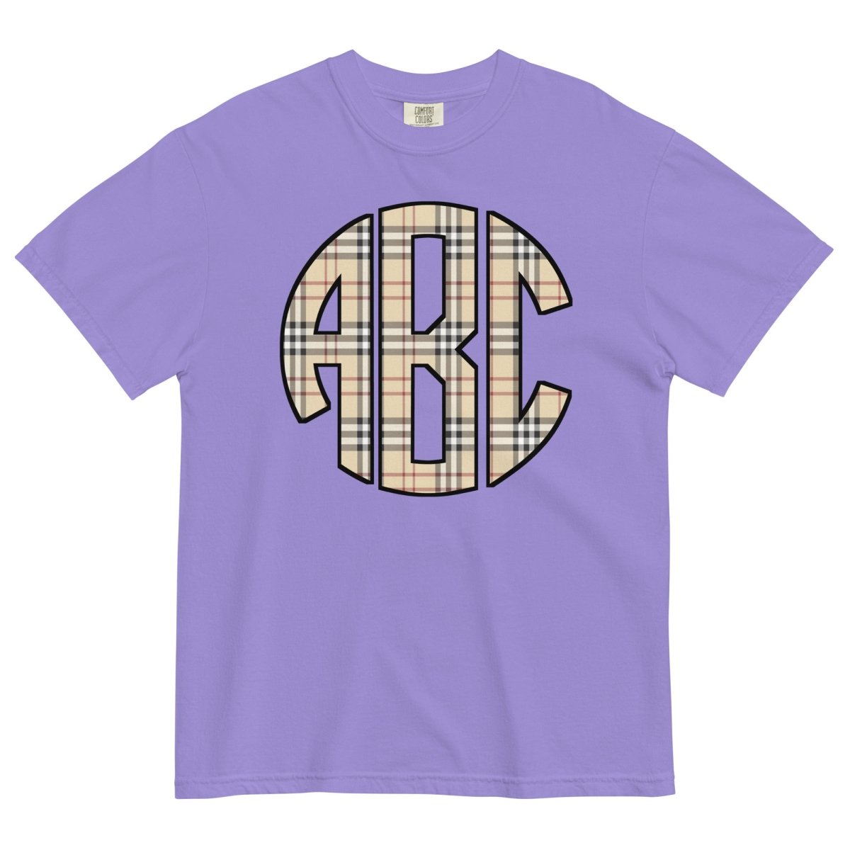 Monogrammed 'Plaid' Big Print T-Shirt - United Monograms