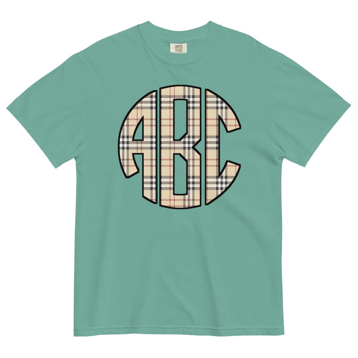 Monogrammed 'Plaid' Big Print T-Shirt - United Monograms