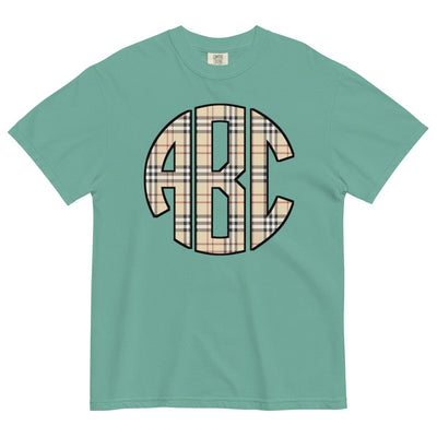 Monogrammed 'Plaid' Big Print T-Shirt - United Monograms