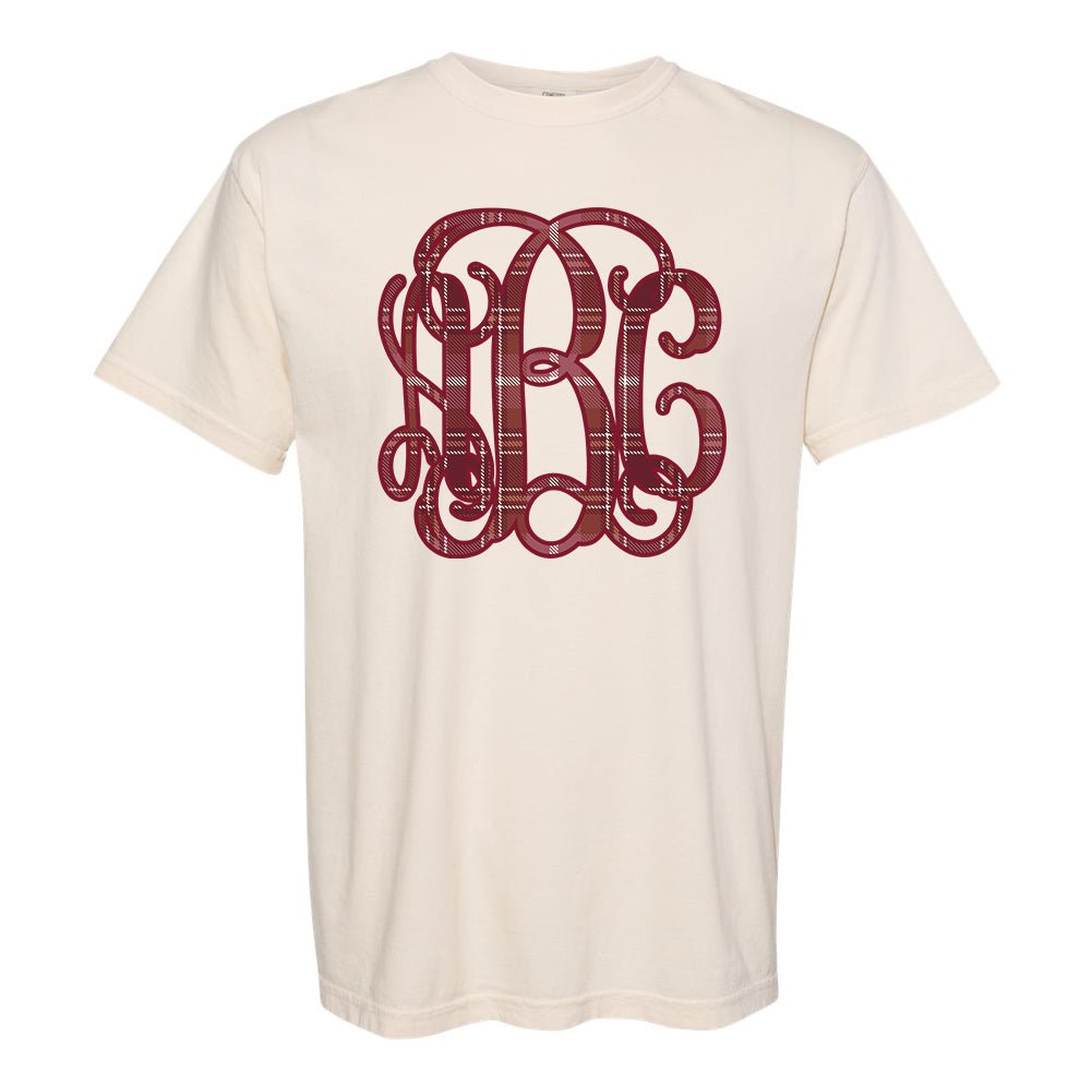 Monogrammed 'Plaid' Big Print T-Shirt - United Monograms