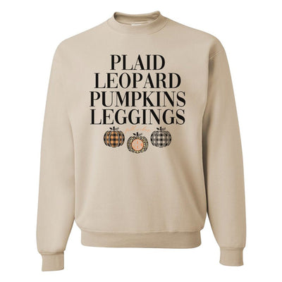 Monogrammed 'Plaid, Leopard, Pumpkins' Crewneck Sweatshirt - United Monograms