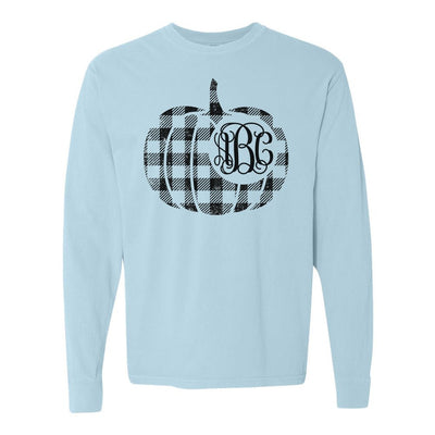 Monogrammed 'Plaid Pumpkin' Comfort Colors Long Sleeve T-Shirt - United Monograms