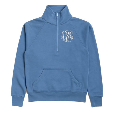 Monogrammed Pocket Quarter Zip Sweatshirt - United Monograms