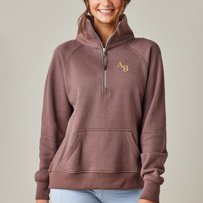 Monogrammed Pocket Quarter Zip Sweatshirt - United Monograms