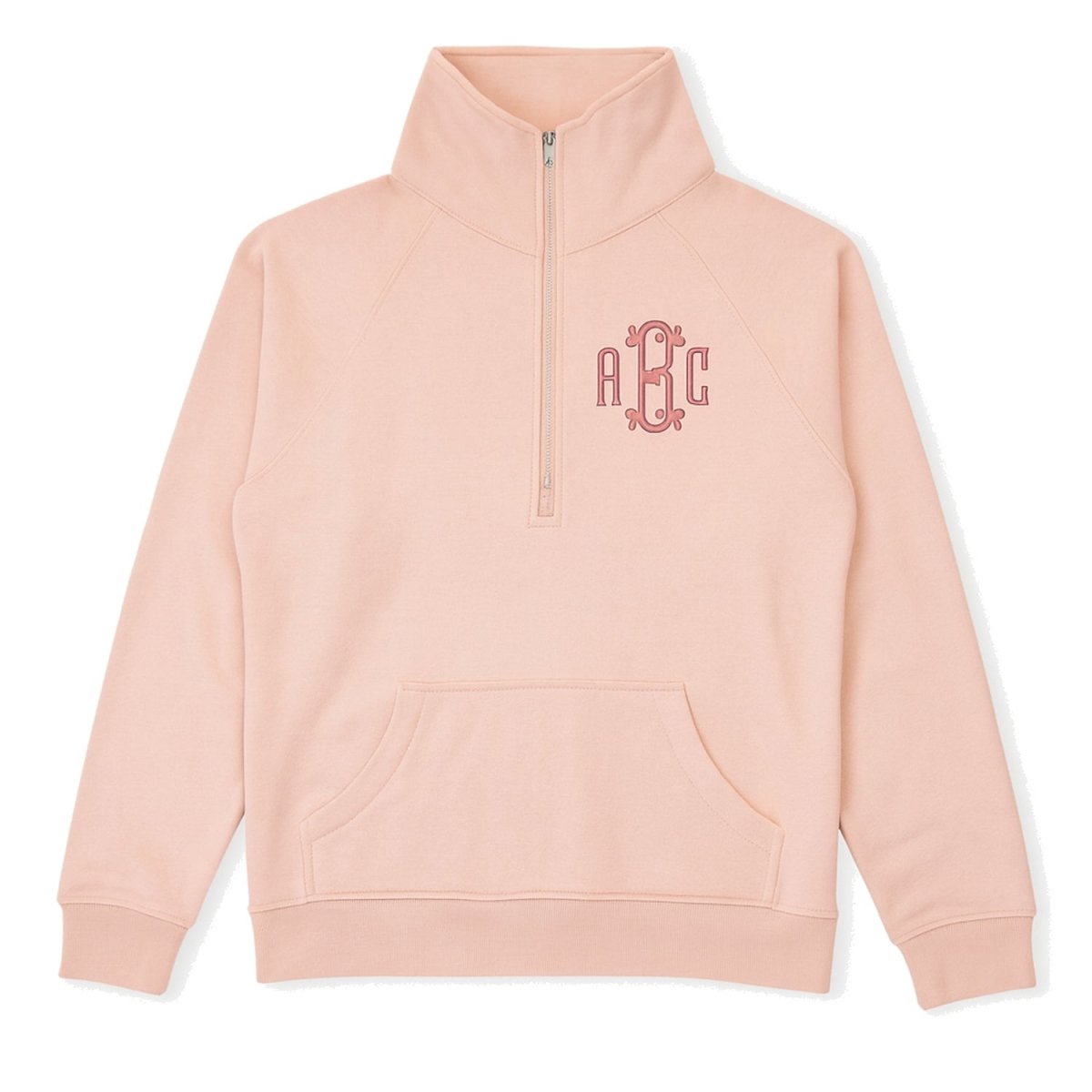 Monogrammed Pocket Quarter Zip Sweatshirt - United Monograms