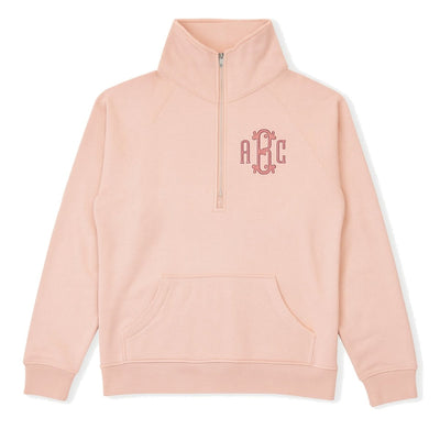Monogrammed Pocket Quarter Zip Sweatshirt - United Monograms