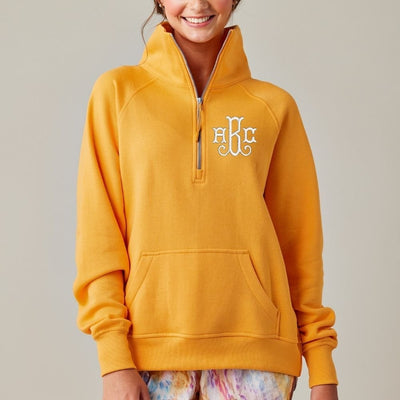 Monogrammed Pocket Quarter Zip Sweatshirt - United Monograms