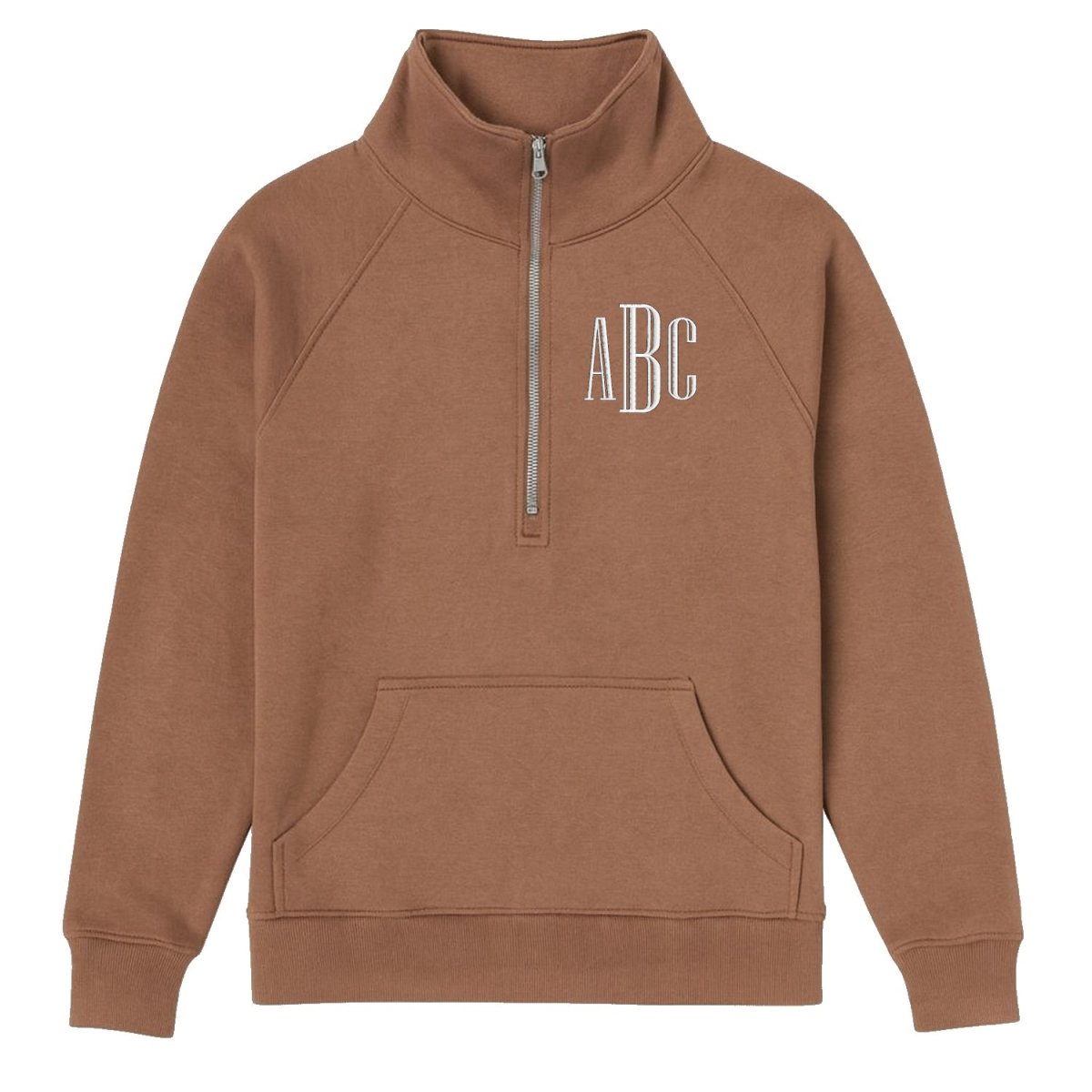 Monogrammed Pocket Quarter Zip Sweatshirt - United Monograms