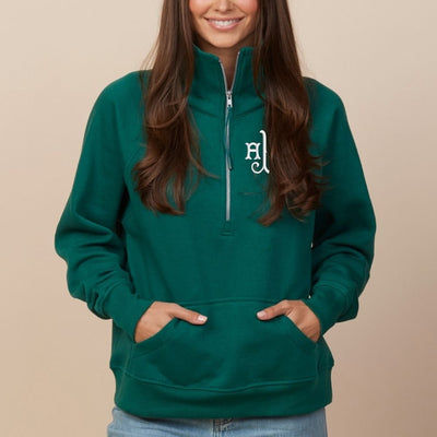 Monogrammed Pocket Quarter Zip Sweatshirt - United Monograms