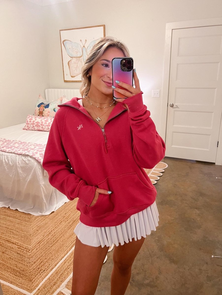 Monogrammed Pocket Quarter Zip Sweatshirt - United Monograms