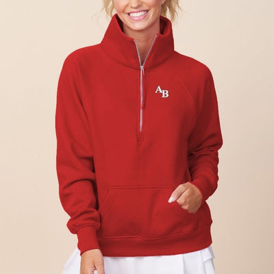 Monogrammed Pocket Quarter Zip Sweatshirt - United Monograms