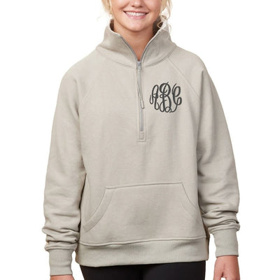Monogrammed Pocket Quarter Zip Sweatshirt - United Monograms