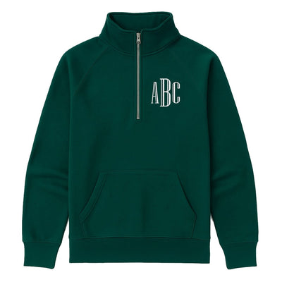 Monogrammed Pocket Quarter Zip Sweatshirt - United Monograms