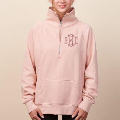 Monogrammed Pocket Quarter Zip Sweatshirt - United Monograms