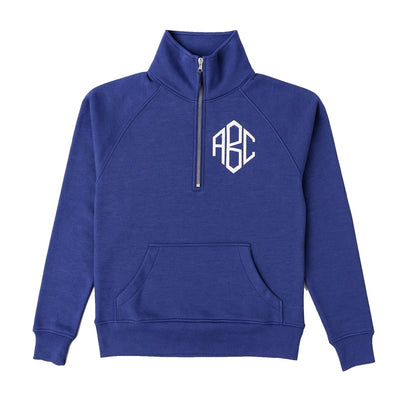 Monogrammed Pocket Quarter Zip Sweatshirt - United Monograms