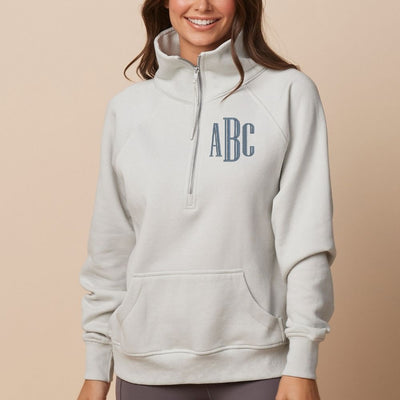 Monogrammed Pocket Quarter Zip Sweatshirt - United Monograms