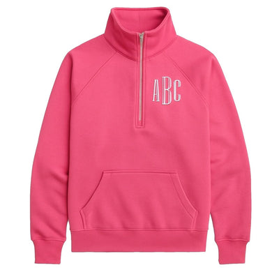 Monogrammed Pocket Quarter Zip Sweatshirt - United Monograms