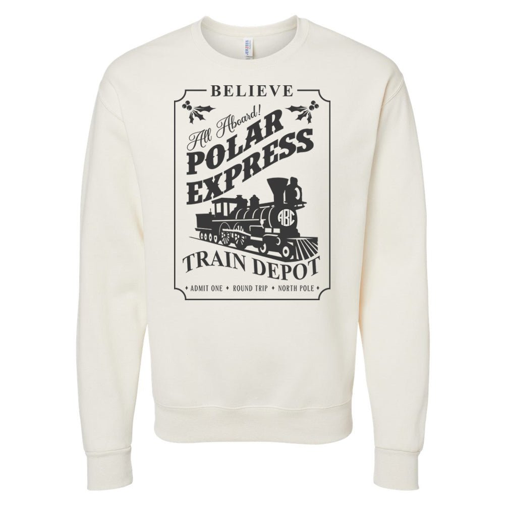 Monogrammed 'Polar Express Train Depot' Crewneck Sweatshirt - United Monograms