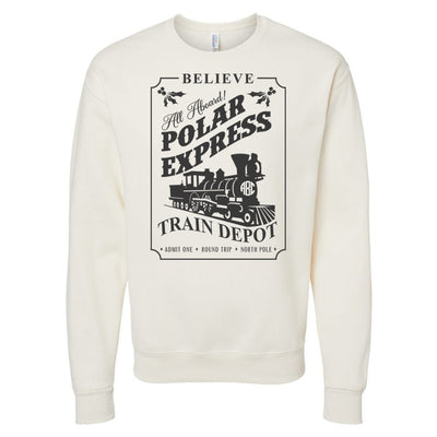 Monogrammed 'Polar Express Train Depot' Crewneck Sweatshirt - United Monograms