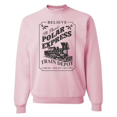 Monogrammed 'Polar Express Train Depot' Crewneck Sweatshirt - United Monograms