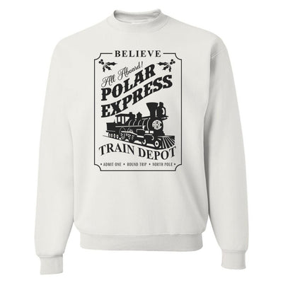 Monogrammed 'Polar Express Train Depot' Crewneck Sweatshirt - United Monograms