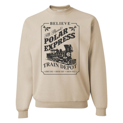 Monogrammed 'Polar Express Train Depot' Crewneck Sweatshirt - United Monograms