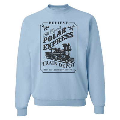 Monogrammed 'Polar Express Train Depot' Crewneck Sweatshirt - United Monograms