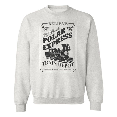 Monogrammed 'Polar Express Train Depot' Crewneck Sweatshirt - United Monograms