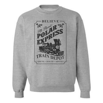 Monogrammed 'Polar Express Train Depot' Crewneck Sweatshirt - United Monograms
