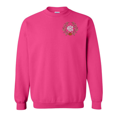 Monogrammed Pumpkin Leaves Crewneck Sweatshirt - United Monograms
