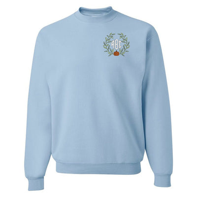 Monogrammed Pumpkin Leaves Crewneck Sweatshirt - United Monograms